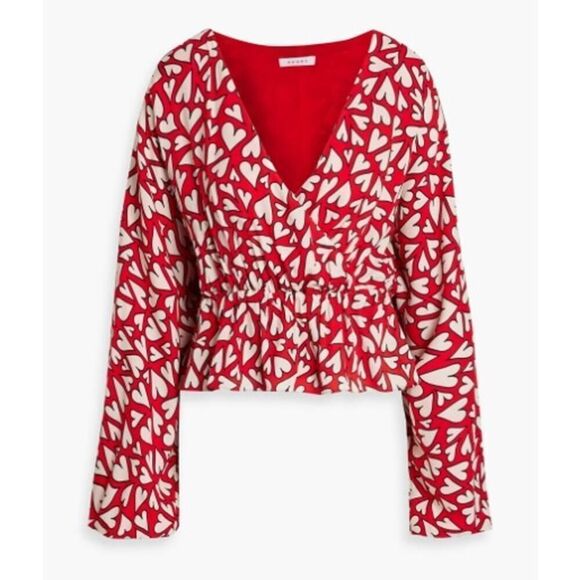 Rhode Mila Wrap-Effect Heart Blouse Sz. M - Picture 1 of 11
